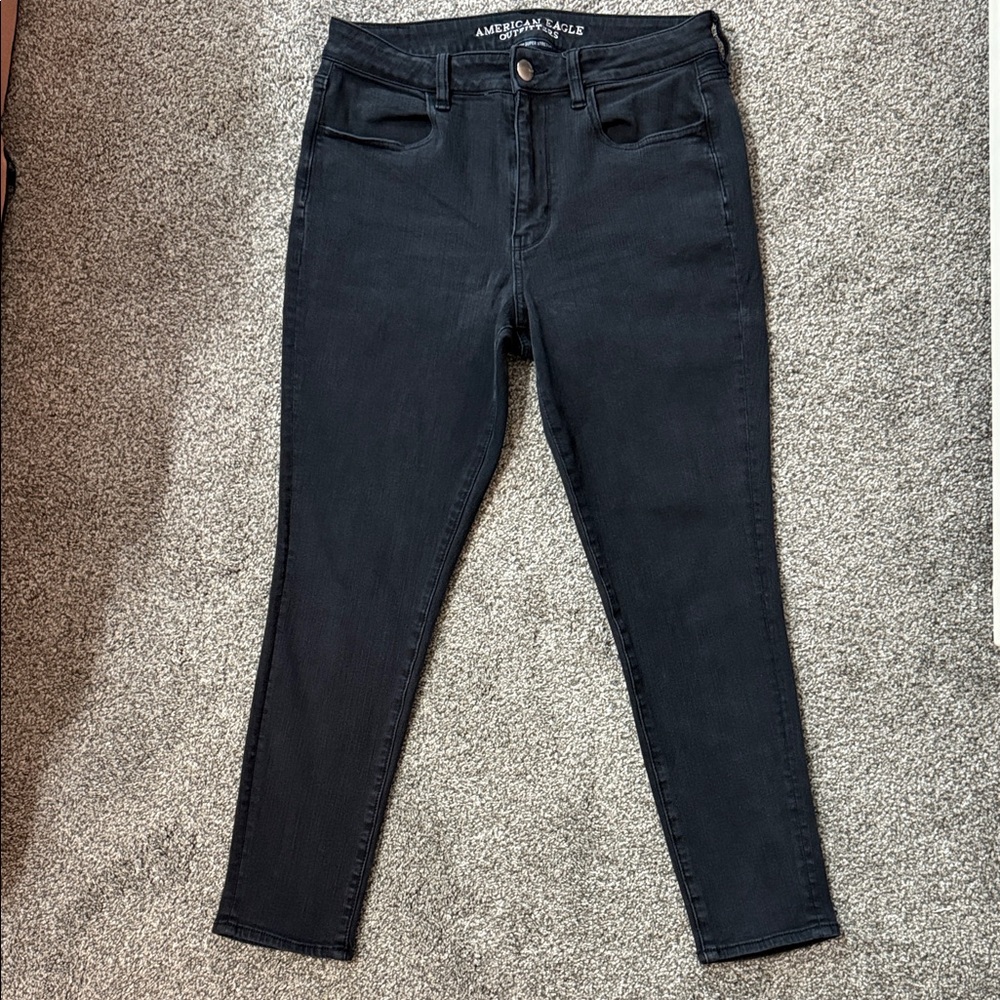 American Eagle Outfitters Black Women’s Skinny Stretch Jean Jeggings Sz12 Short